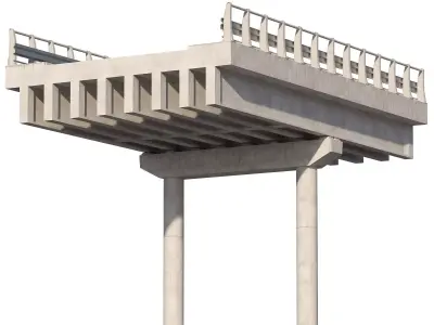 Road bridge section elements for personal configuration 3D model