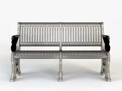 cnc bench with swan 3D model