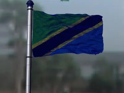 Tanzania flag 3D model