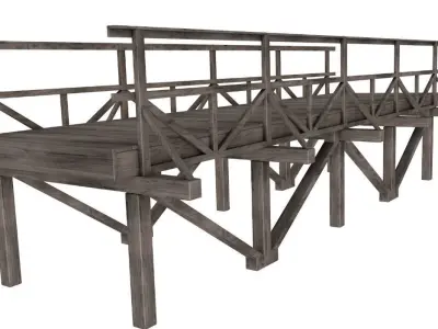 Wooden Bridge  3D model purchase
