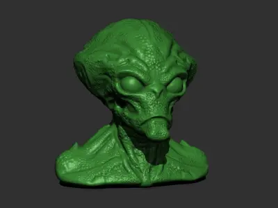 Alien Bust 1 - Highly Detailed STL File for 3D Printing 3D print model