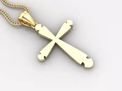 Light Gold 18K Cross Pendant 2CP005 3D print model