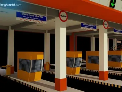 Toll Free Way Gate 3D model