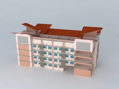 Hostel school building 3D model