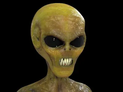 Alien Low-Poly 3D model animated Blender Low-poly 3D model