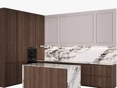 Modern kitchen with island 15 3D model
