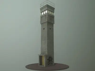 Abandoned Guard Tower 02 Low-poly 3D model