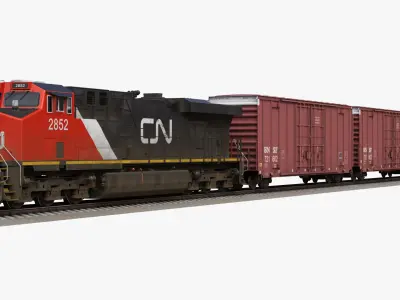  GE ES44AC Locomotive and Box Car Canadian Pacific 