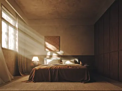 Minimalist Wabi Sabi Japandi Bedroom 117 3D model