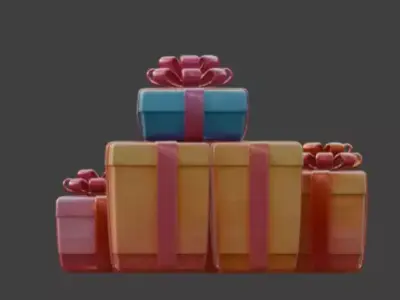 High-Quality 3D Stylized Gift Box Collection Low-poly 3D model