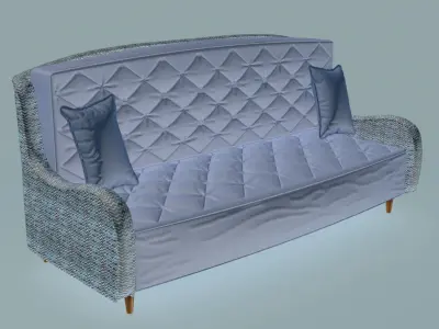 Vintage smooth Sofa 3D model