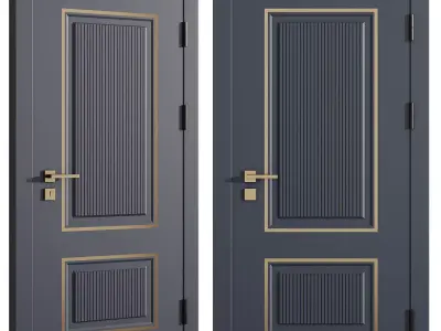 Interior door 8 Low-poly 3D model