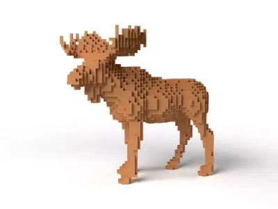 MooseII Minecraft Voxel Low-poly 3D model