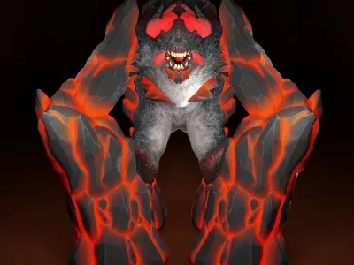 Fire Elemental Free low-poly 3D model