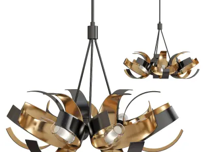 Chandelier low poly 3d models collection 10 pieces Low-poly 3D model