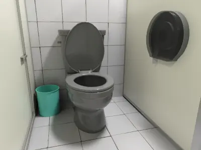 Classic Public Bathroom Low-poly 3D model