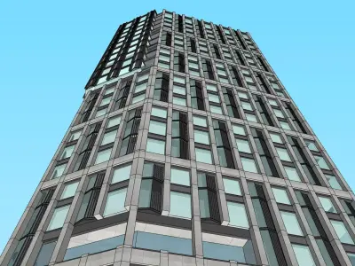 Apartment building minimlaist design facade 3D model