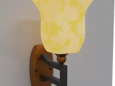 Flower shaped wall lamp Free 3D model