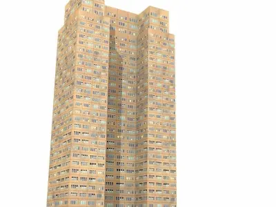 Low Poly Office Tower 3D model