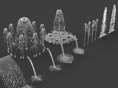 Water fountain waterfall 3d model 3D model