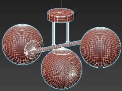 lovisa-3051-303-b0053034 three light ceiling fixture with thr... 3D model