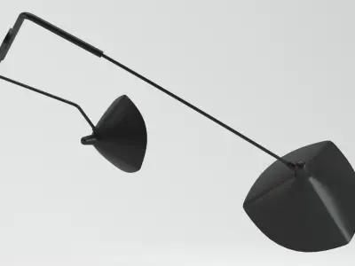 Serge Mouille two arm wall light 3D model