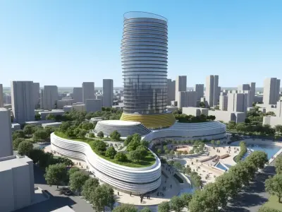 Parametric Podium Tower Complex SketchUp Model Low-poly 3D model