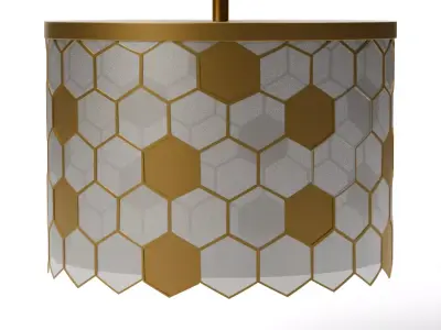 Honeycomb Flush Mount Chandelier Low-poly 3D model