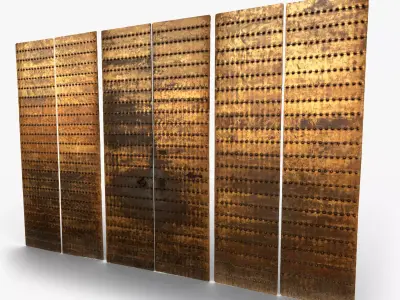 Ancient Bronze Riveted Doors Pack 3 Low-poly 3D model