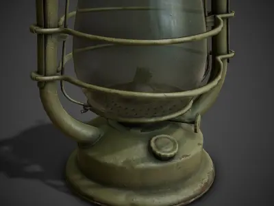 Vintage kerosene lantern Low-poly 3D model