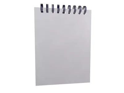 Notebook Pad With Spiral v2 002 Low-poly 3D model