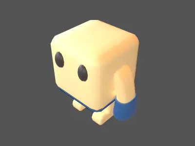 Cube Character 00003 Boxer Blue Low-poly 3D model
