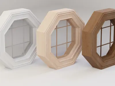 Octagon Porthole Window Low-poly 3D model