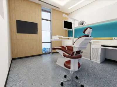 Dental Clinic -  Hospital corridor  - lobby reception 3D model