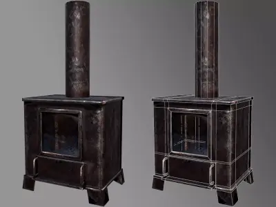 Stove Low poly scanning 3D  Low-poly 3D model