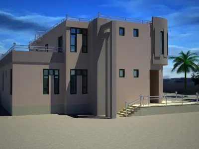 Modern Villa Design Project A119 3D Model Render 3D model