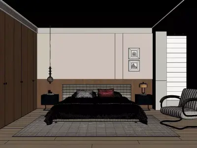 Modern Bedroom 3D Model 3D model