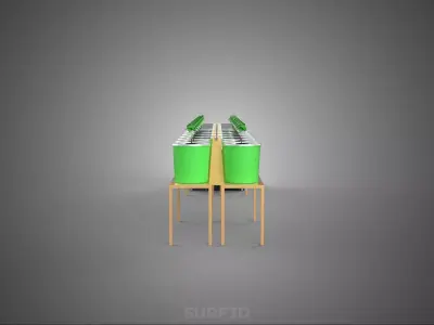 2 ROW DUTCH BUCKET SYSTEM BATO HYDROPONIC RECIRCULATING 16 PLANT 3D model