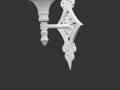 Medieval Wall Mounted Torch Holder for 3D print Low-poly 3D model