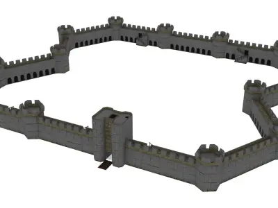 Modular Castle Set Low-poly 3D model
