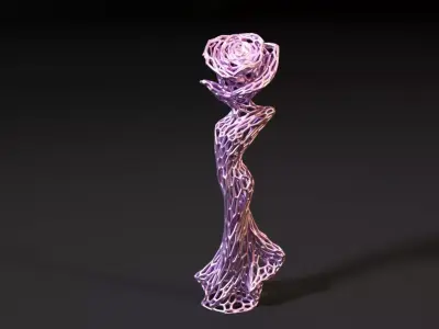 Elegant Rose Voronoi 3D print model