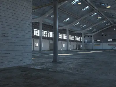Warehouse interior and exterior 2 3D model