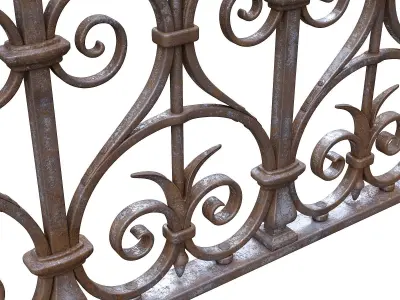 Forged Balcony Railings 3D Model Pack