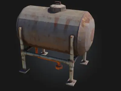 Rustic Fuel Tank  Weathered Utility for Industrial and Rural  3D model