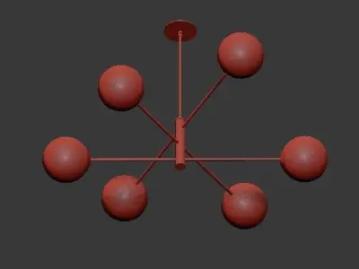 COURCELETTE four spheres hanging from ceiling 3D model