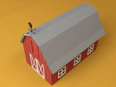 Cartoon Barn 3D model