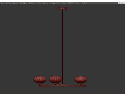 Pim 6 Light Chandelier Low-poly 3D model