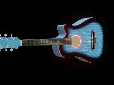 Sci-fi Guitar Low-poly 3D model