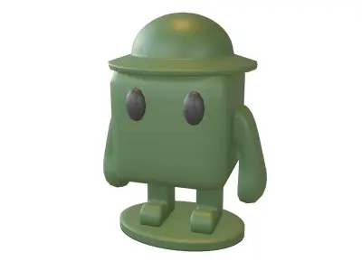 Cube Character 00011 Green Army Ver2 Low-poly 3D model