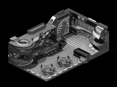 Bar - indoor 01 3D model